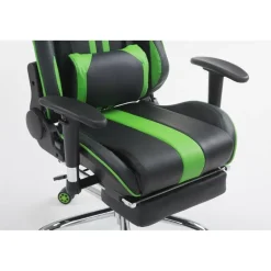 CLP Bureaustoel Limit zwart Frame - Kunstleer - zwart/groen