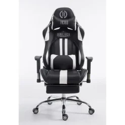 CLP Bureaustoel Limit zwart Frame - Kunstleer - zwart/wit