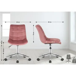 CLP Bureaustoel Medford Fluweel - roze