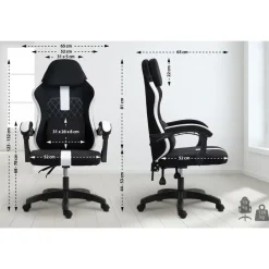 CLP Bureaustoel Miltona zwart Frame - Stof - zwart/wit