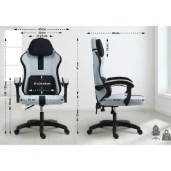 CLP Bureaustoel Miltona zwart Frame - Stof - grijs/zwart