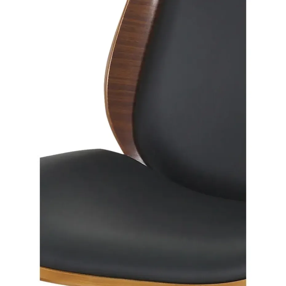 CLP Bureaustoel Mitch chroom Frame - Kunstleer (PVC) - walnoot/zwart