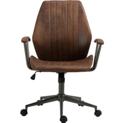 CLP Bureaustoel Nampa zwart Frame - Kunstleer - cognac