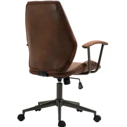 CLP Bureaustoel Nampa zwart Frame - Kunstleer - cognac