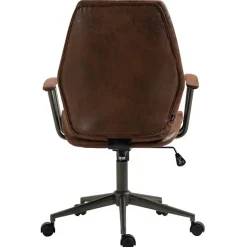 CLP Bureaustoel Nampa zwart Frame - Kunstleer - cognac