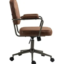 CLP Bureaustoel Natrona zwart Frame - Kunstleer - cognac