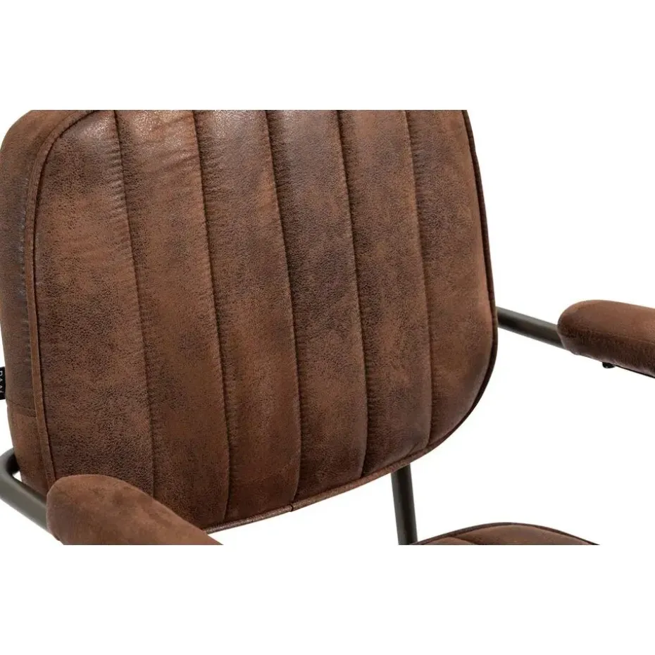 CLP Bureaustoel Natrona zwart Frame - Kunstleer - cognac