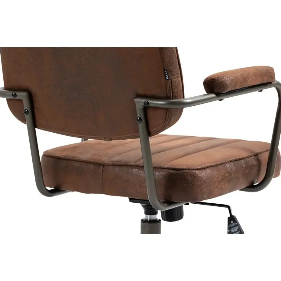 CLP Bureaustoel Natrona zwart Frame - Kunstleer - cognac