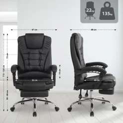 CLP Bureaustoel Oxygen chroom Frame - Kunstleer - zwart