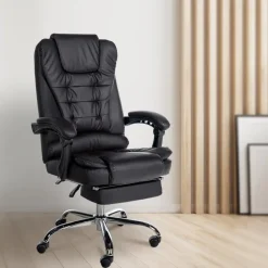 CLP Bureaustoel Oxygen chroom Frame - Kunstleer - zwart