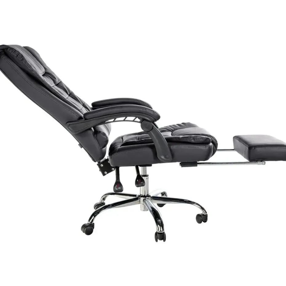 CLP Bureaustoel Oxygen chroom Frame - Kunstleer - zwart