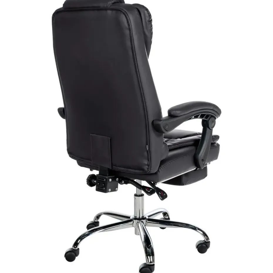 CLP Bureaustoel Oxygen chroom Frame - Kunstleer - zwart