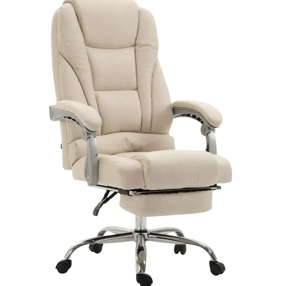 CLP Bureaustoel Pacific chroom Frame - Stof - creme