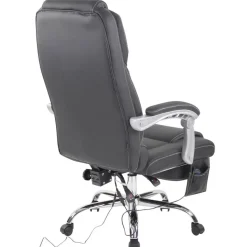 CLP Bureaustoel Pacific chroom Frame - Echt leer - zwart