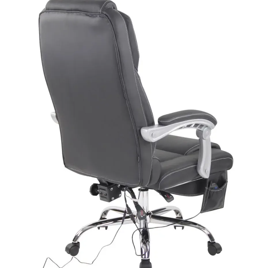 CLP Bureaustoel Pacific chroom Frame - Echt leer - zwart