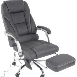 CLP Bureaustoel Pacific chroom Frame - Echt leer - zwart