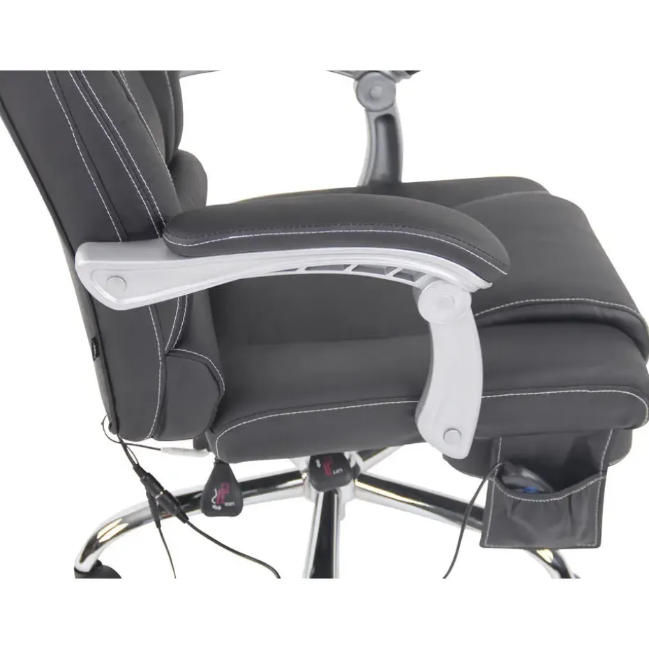 CLP Bureaustoel Pacific chroom Frame - Echt leer - zwart