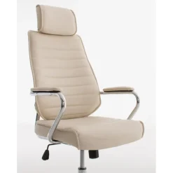 CLP Bureaustoel Rako V2 chroom Frame - Kunstleer - creme