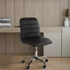 CLP Bureaustoel Redding chroom Frame - Kunstleer - bruin