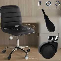 CLP Bureaustoel Redding chroom Frame - Kunstleer - bruin