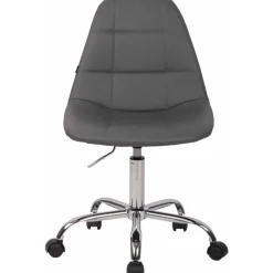 CLP Bureaustoel Reims chroom Frame - Kunstleer - grijs