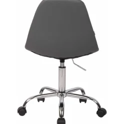 CLP Bureaustoel Reims chroom Frame - Kunstleer - grijs