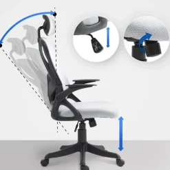 CLP Bureaustoel Taos zwart Frame - Stof - grijs