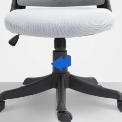 CLP Bureaustoel Taos zwart Frame - Stof - grijs