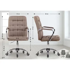 CLP Bureaustoel Terni chroom Frame - Stof - taupe