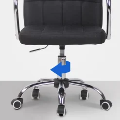 CLP Bureaustoel Terni chroom Frame - Stof - zwart