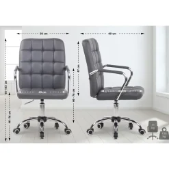 CLP Bureaustoel Terni chroom Frame - Kunstleer - grijs