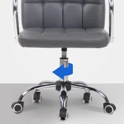 CLP Bureaustoel Terni chroom Frame - Kunstleer - grijs