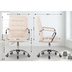 CLP Bureaustoel Terni chroom Frame - Stof - creme