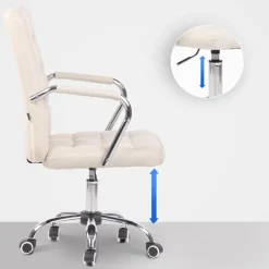 CLP Bureaustoel Terni chroom Frame - Stof - creme