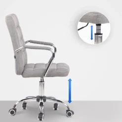 CLP Bureaustoel Terni chroom Frame - Stof - grijs