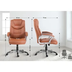 CLP Bureaustoel Texas V2 grijs Frame - Kunstleer - licht bruin