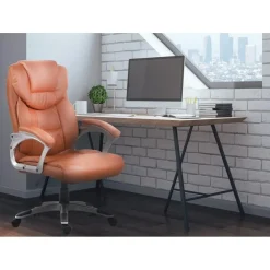 CLP Bureaustoel Texas V2 grijs Frame - Kunstleer - licht bruin