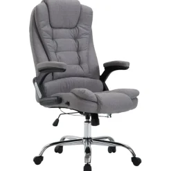 CLP Bureaustoel Thor chroom Frame - Stof - grijs