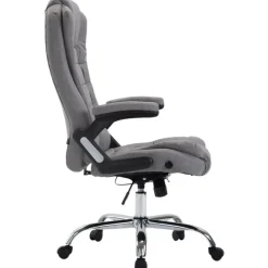 CLP Bureaustoel Thor chroom Frame - Stof - grijs