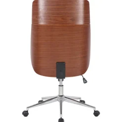 CLP Bureaustoel Varel chroom Frame - Kunstleer - walnoot/creme