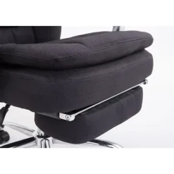 CLP Bureaustoel XL Troy chroom Frame - Stof - zwart