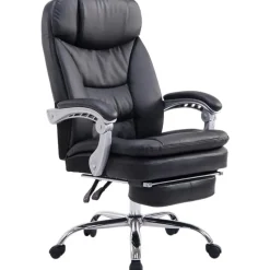 CLP Bureaustoel XL Troy chroom Frame - Kunstleer - zwart