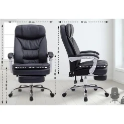 CLP Bureaustoel XL Troy chroom Frame - Kunstleer - zwart