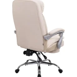 CLP Bureaustoel XL Troy chroom Frame - Kunstleer - creme