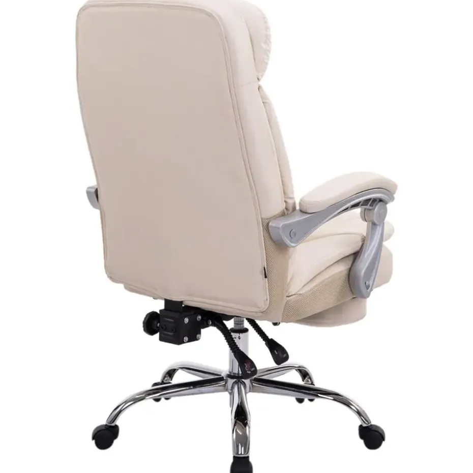 CLP Bureaustoel XL Troy chroom Frame - Kunstleer - creme