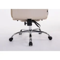 CLP Bureaustoel XL Troy chroom Frame - Kunstleer - creme