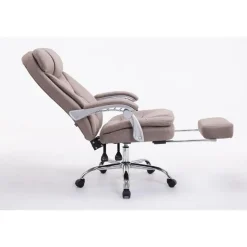 CLP Bureaustoel XL Troy chroom Frame - Stof - taupe