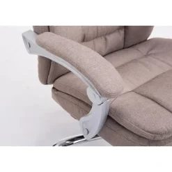 CLP Bureaustoel XL Troy chroom Frame - Stof - taupe