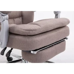 CLP Bureaustoel XL Troy chroom Frame - Stof - taupe