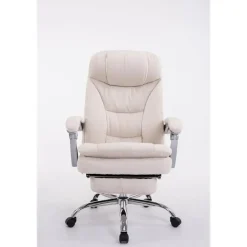 CLP Bureaustoel XL Troy chroom Frame - Stof - creme